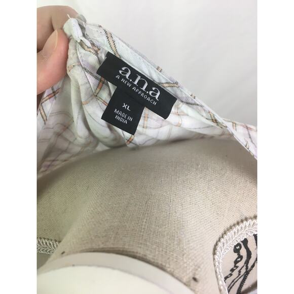 A.n.a Ruffle short sleeve tee plaid Small - Picture 10 of 11